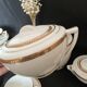 Coffee or tea service in Limoges porcelain and gold, France, Art style.