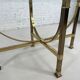 Oval dining room table in brass and beveled glass Belgo Chrome