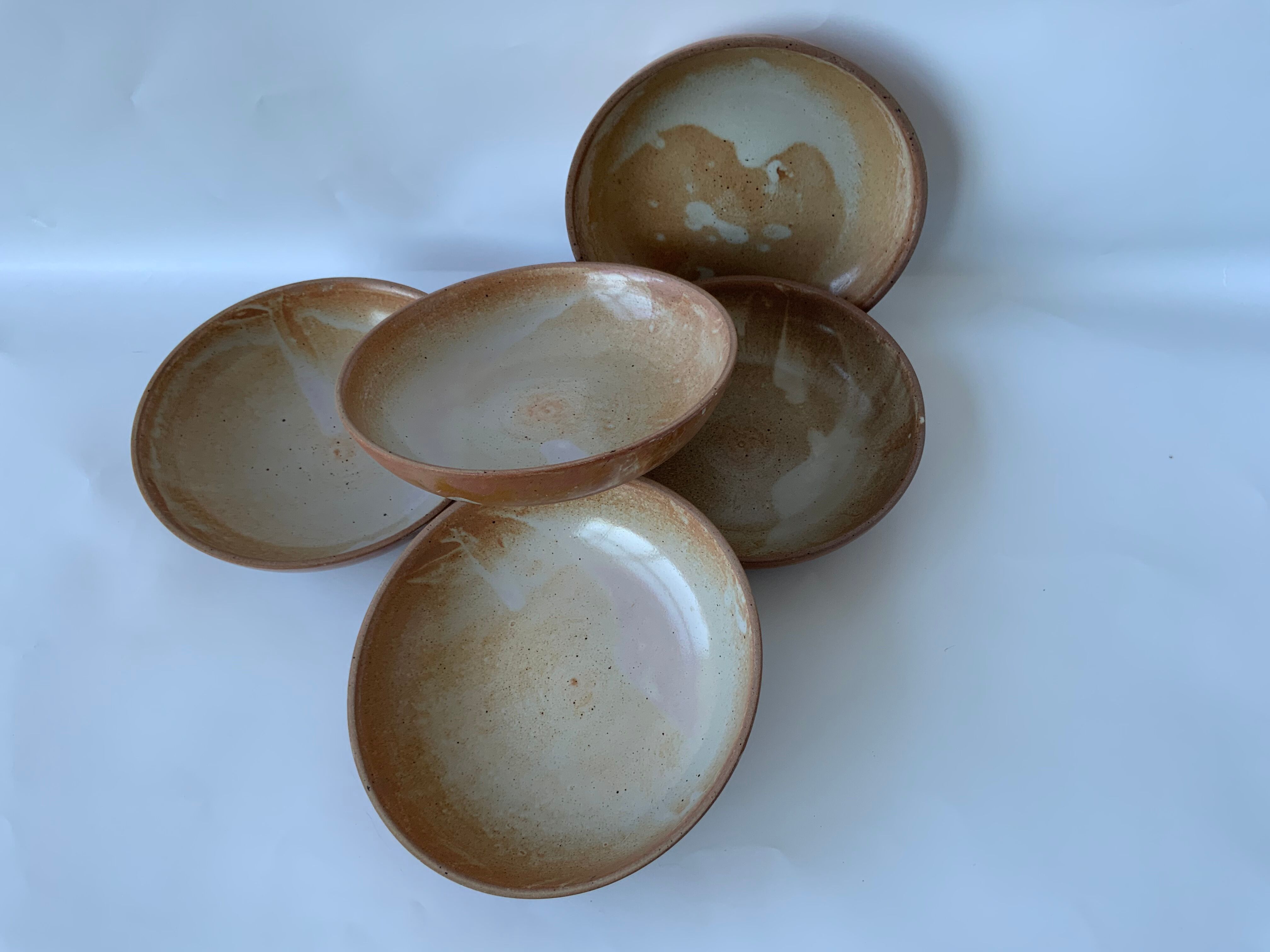 Set de 5 assiettes en grès vintage