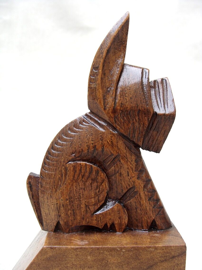 Pair of bookends 1930, wooden dogs