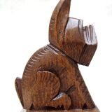 Pair of bookends 1930, wooden dogs