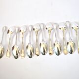 12 cuillères à dessert, café anciennes St Médard modèle filet style Chinon