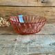 Cut glass salad bowl in pink glass
