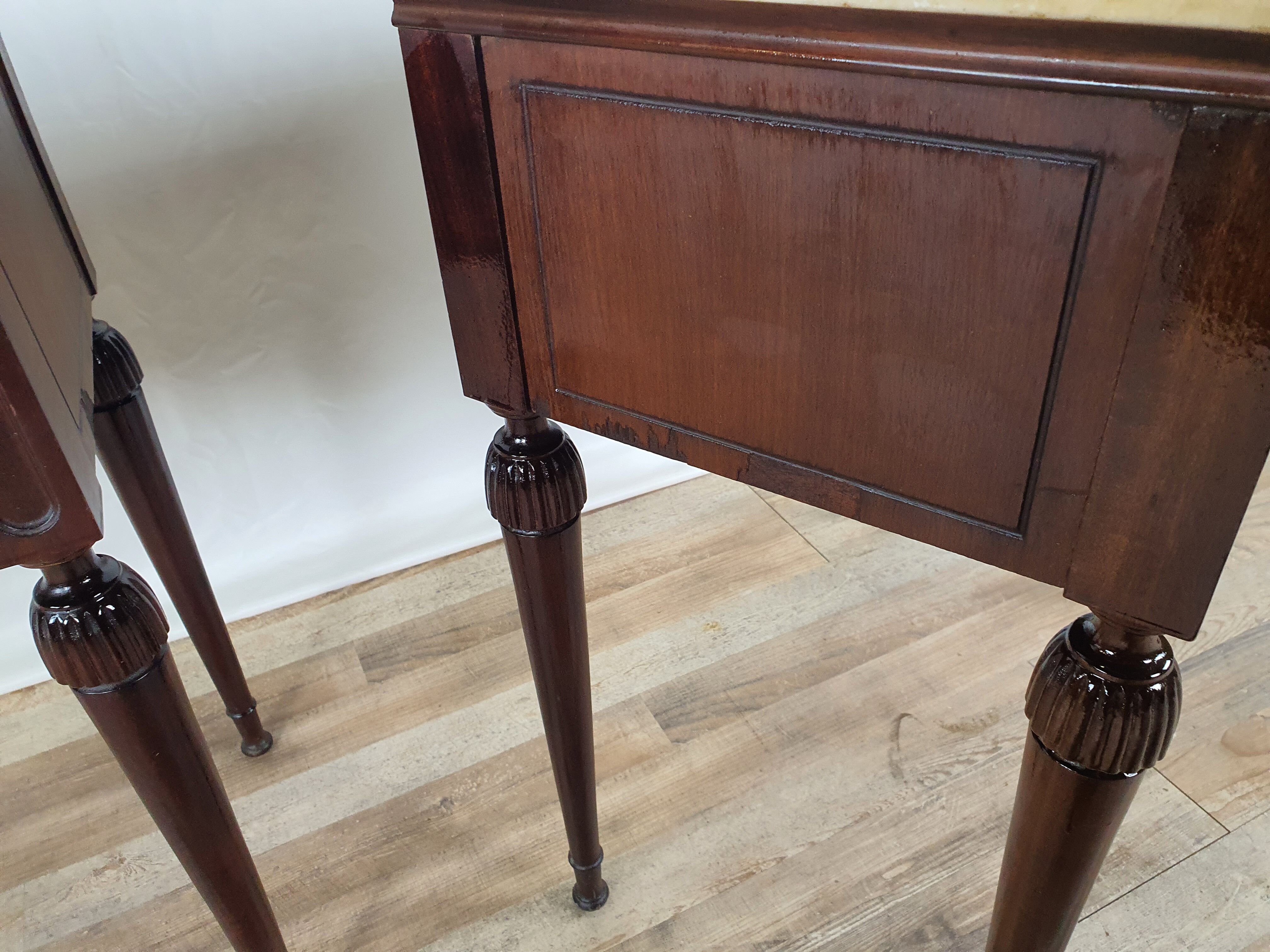 Pair of 1960s bedside tables with marble