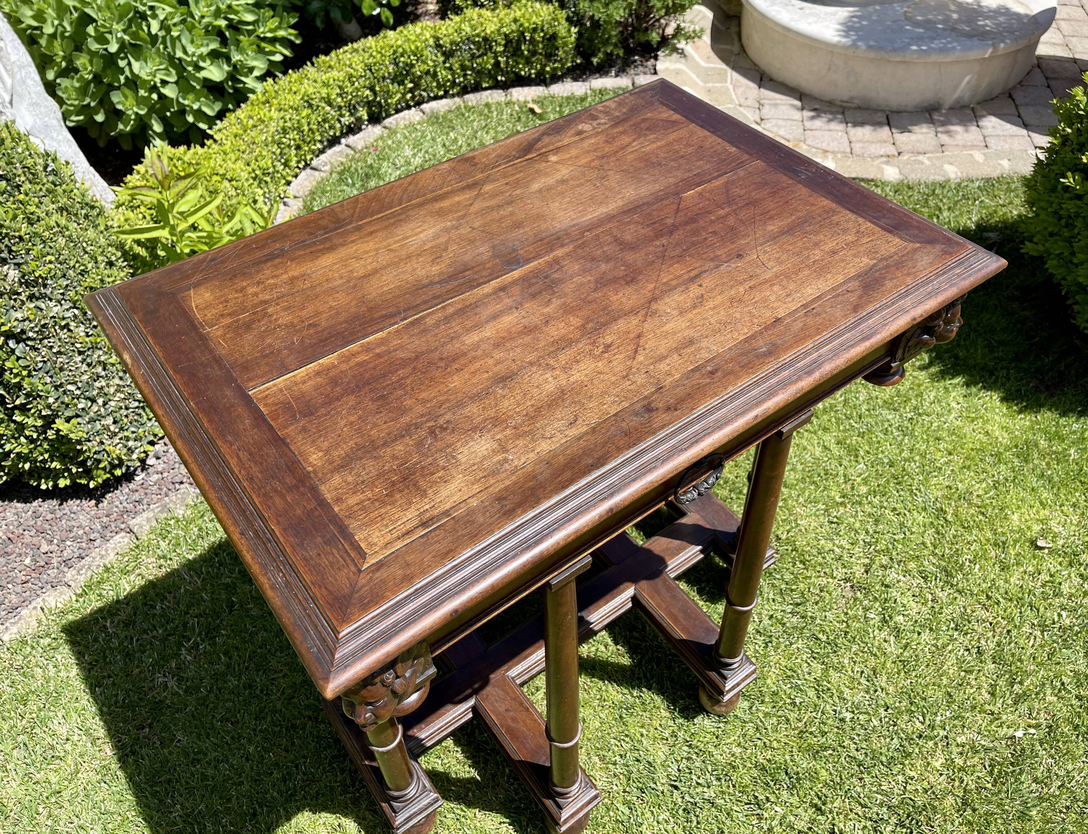 Walnut table renaissance style