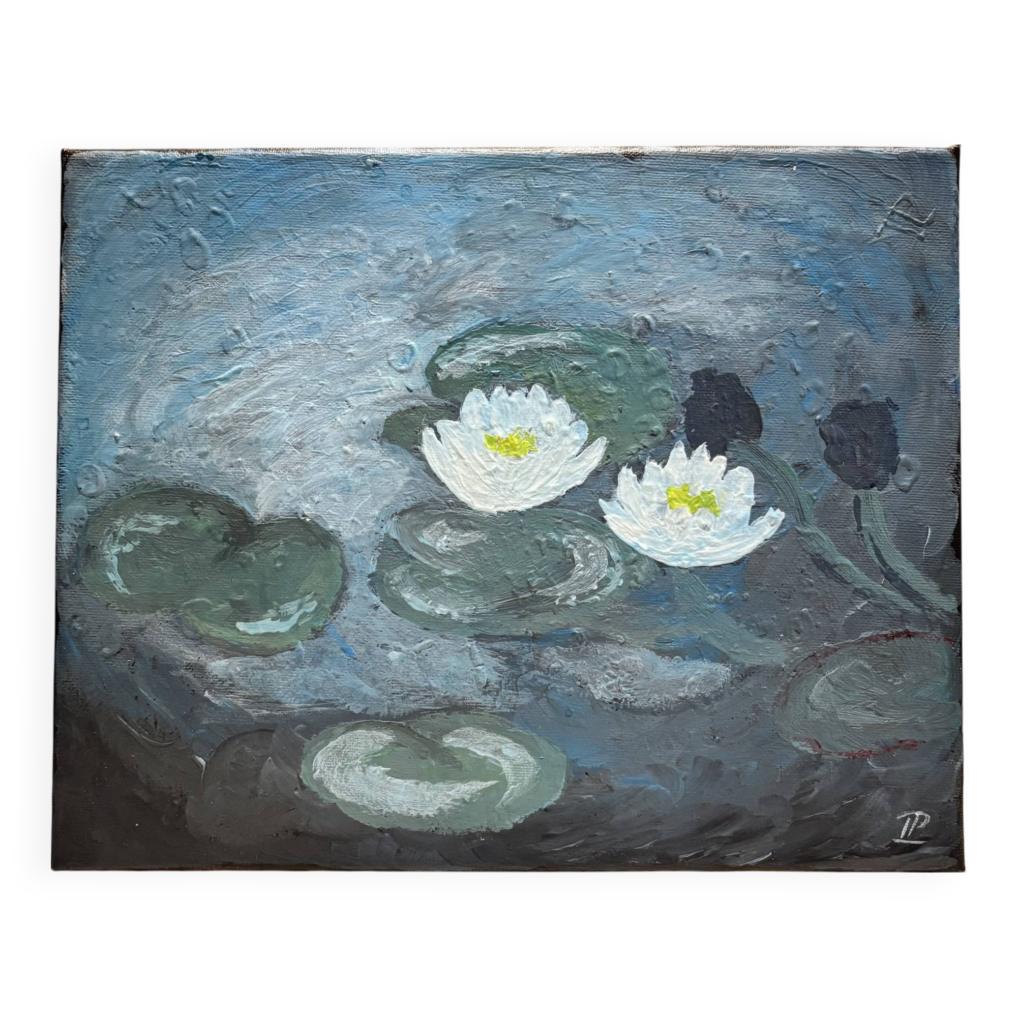 "Water Lily" canvas painting