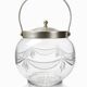 Pot/bowl with a bubble design, antique engraved crystal from Bohemia and silver-plated metal, 1920-1940.