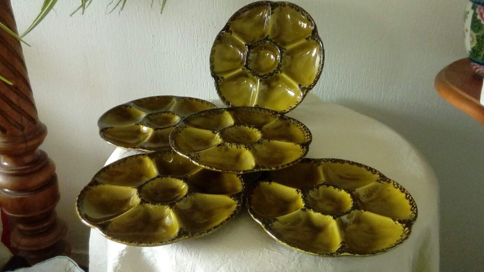 Gien earthenware oyster plates