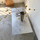 Handcrafted metal coffee table from the 1970s