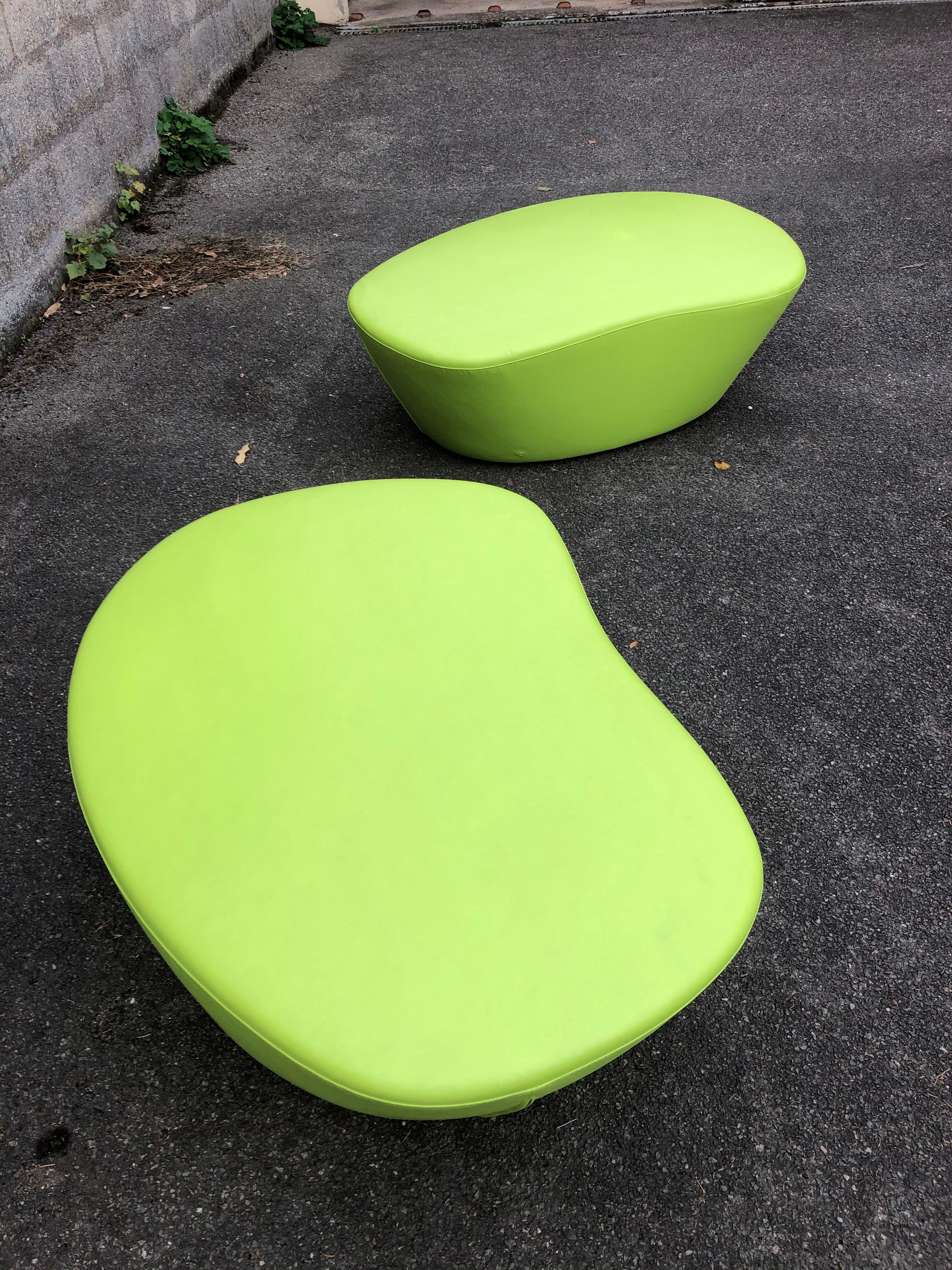 2 Tacchini Green Polar Beanbags