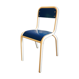 Chaise enfant vintage formica bleu