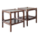 Pair of bamboo and rattan bedside tables, smoked glass tops.