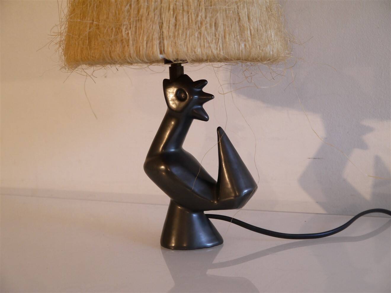 Zoomorphic ceramic lamp in the style of Jean Miotte.