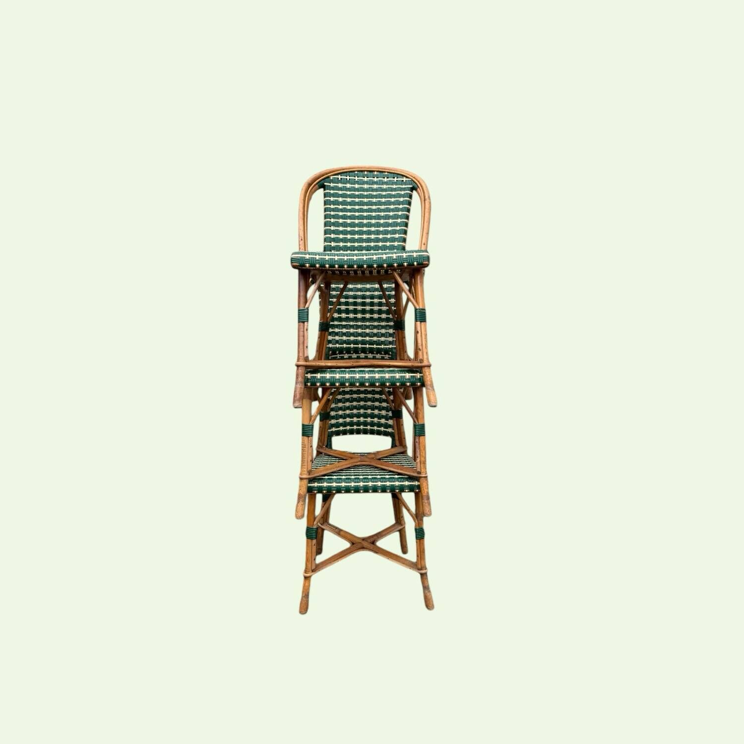 Set of 3 woven rattan bistro chairs Drucker SA