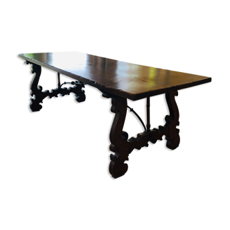 Baroque table old solid oak