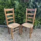 Set of 4 straw chairs