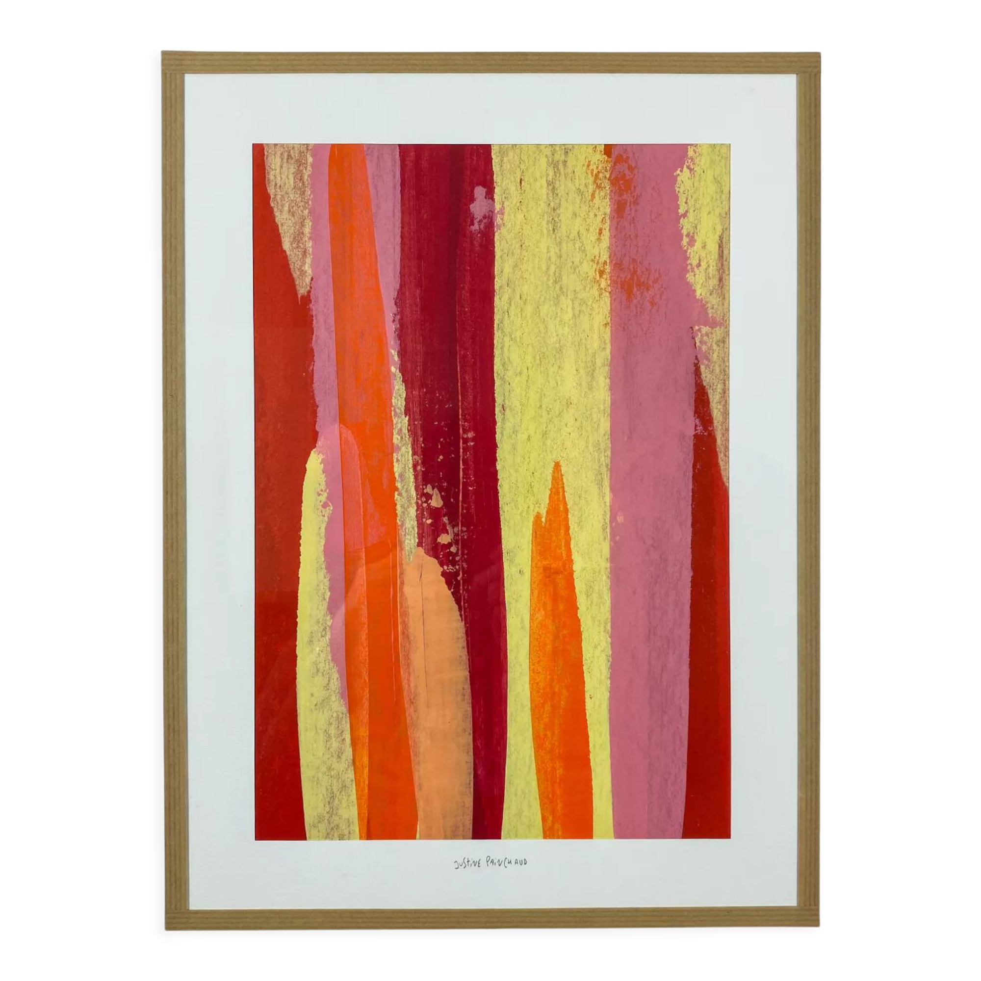 Peinture originale sous-verre « Couché de soleil »