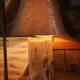 Lamp on an old oak beam