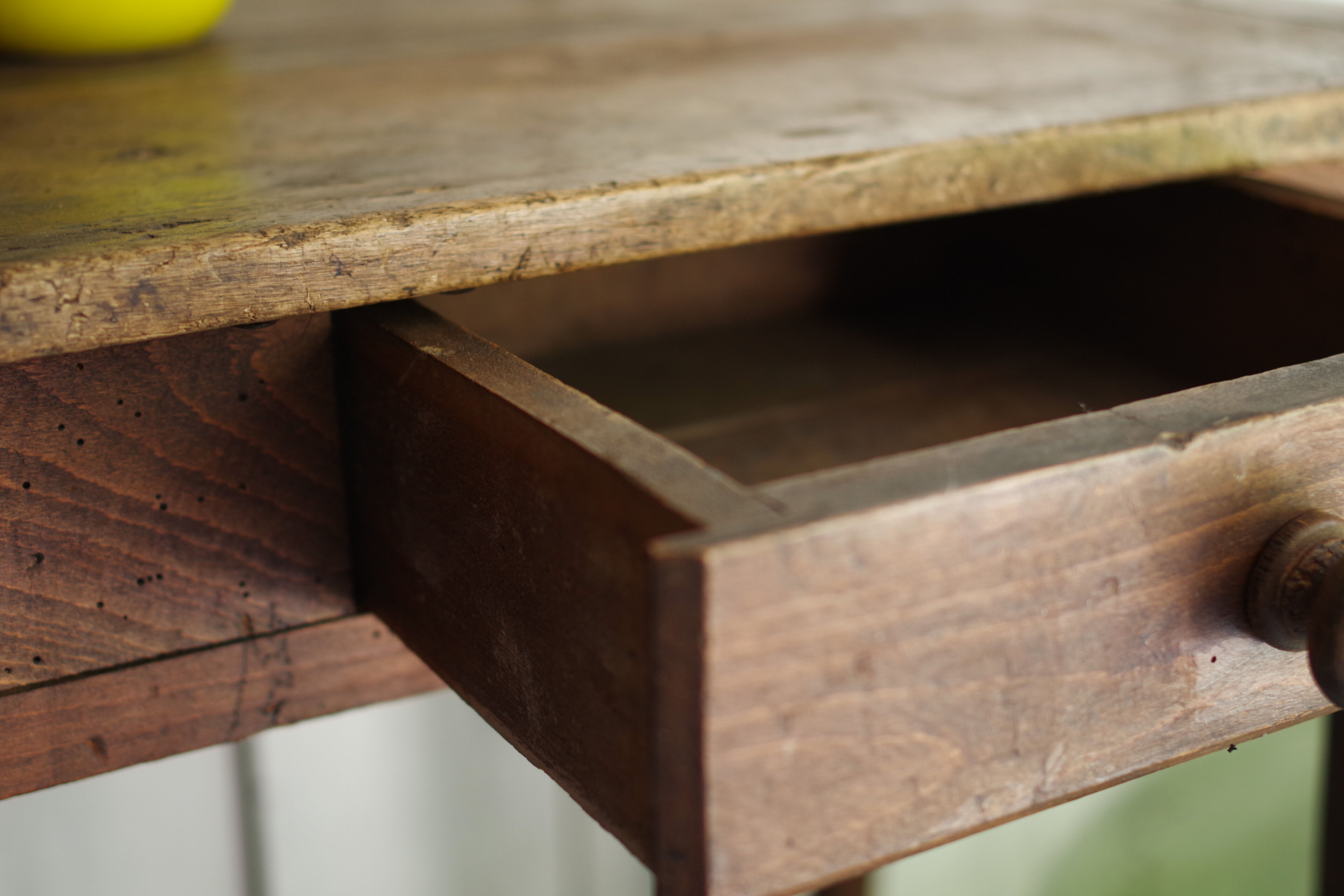 Small farm table-old rustic wooden desk years 50