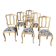Set of 6 Louis XV style reupholstered chairs – Sandblasted raw wood & t