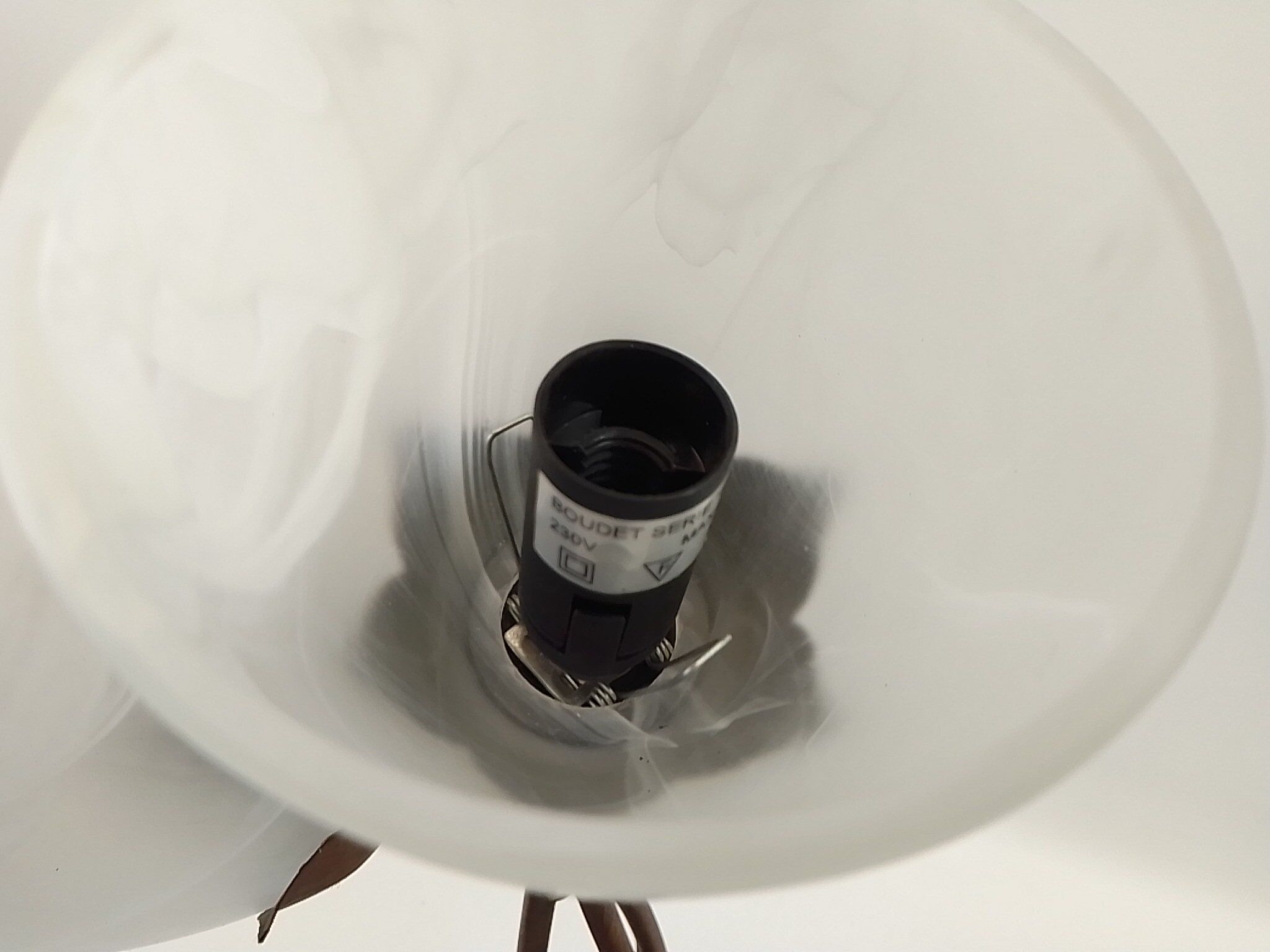 Lampe à poser 3 feux en métal et verre