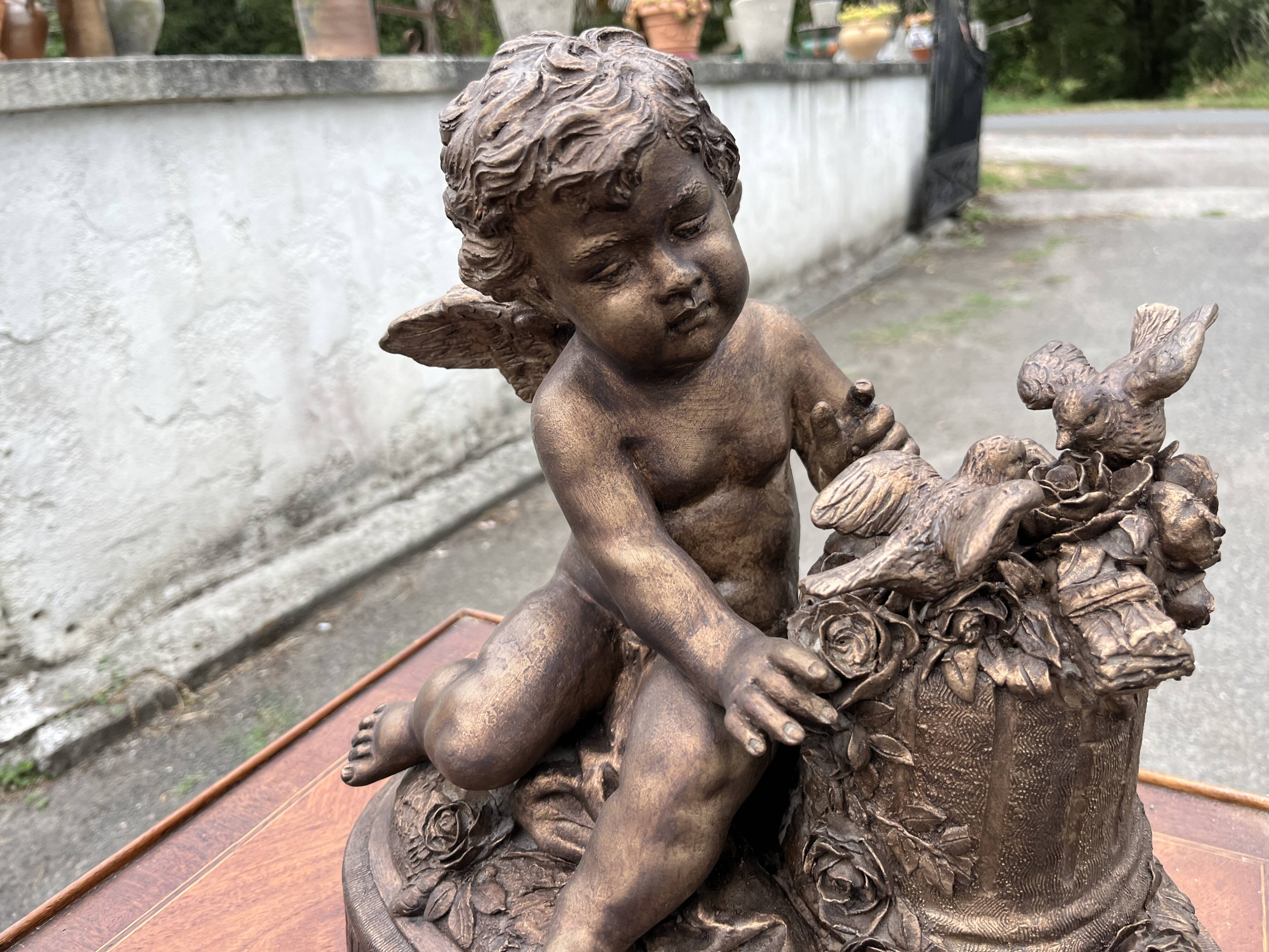 Meyer – Antique terracotta sculpture – Winged putto