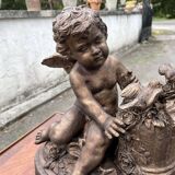 Meyer – Antique terracotta sculpture – Winged putto