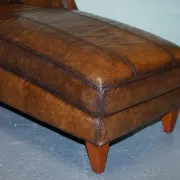 Chaise Longue en Cuir Teint à la Main