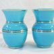 Paire de vases Verceram bleu turquoise et doré