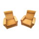 Pair of armchairs from the 70s in ochre velvet