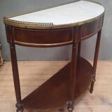 Louis XVI period demi-lune console in mahogany.