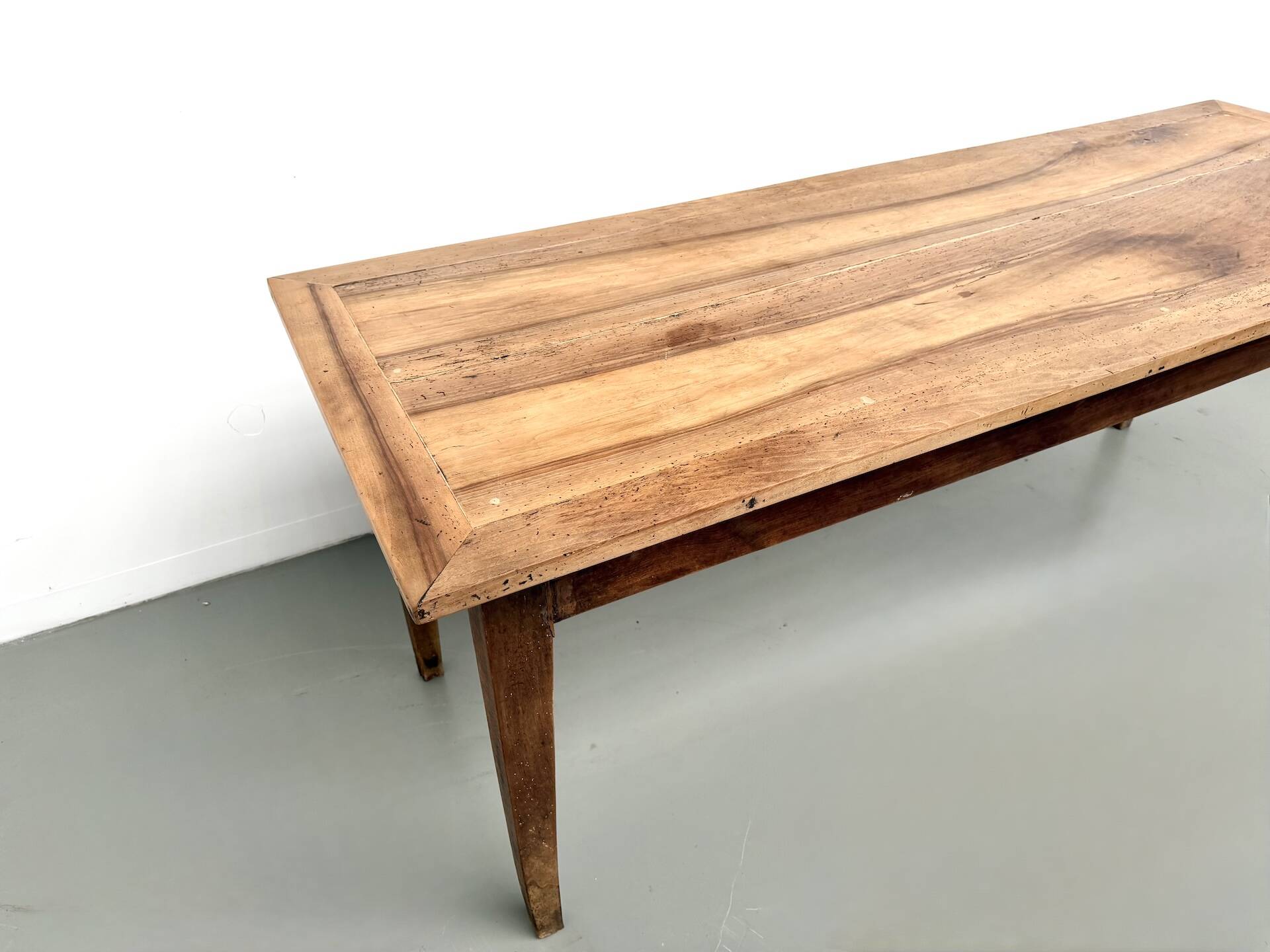 Solid walnut farmhouse table, 1950s.