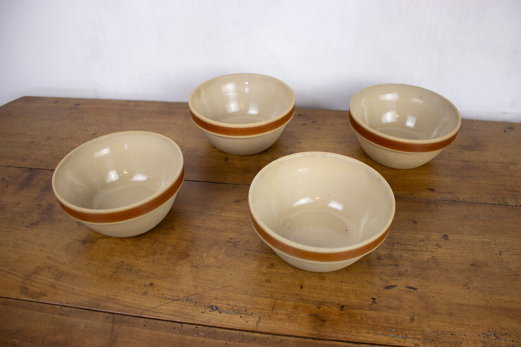 Set of 4 bowls in Gien sandstone - France