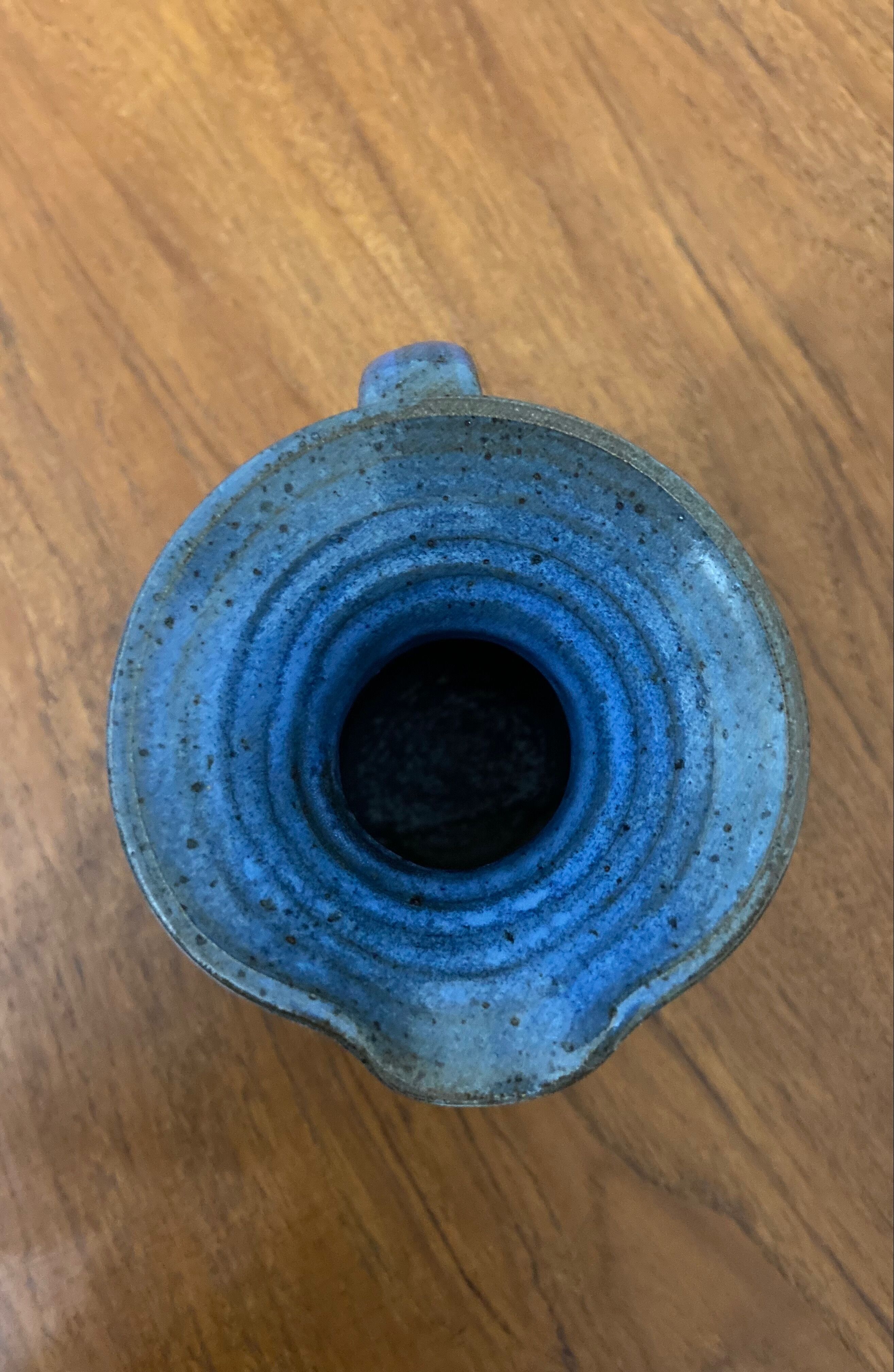 Glazed stoneware pitcher