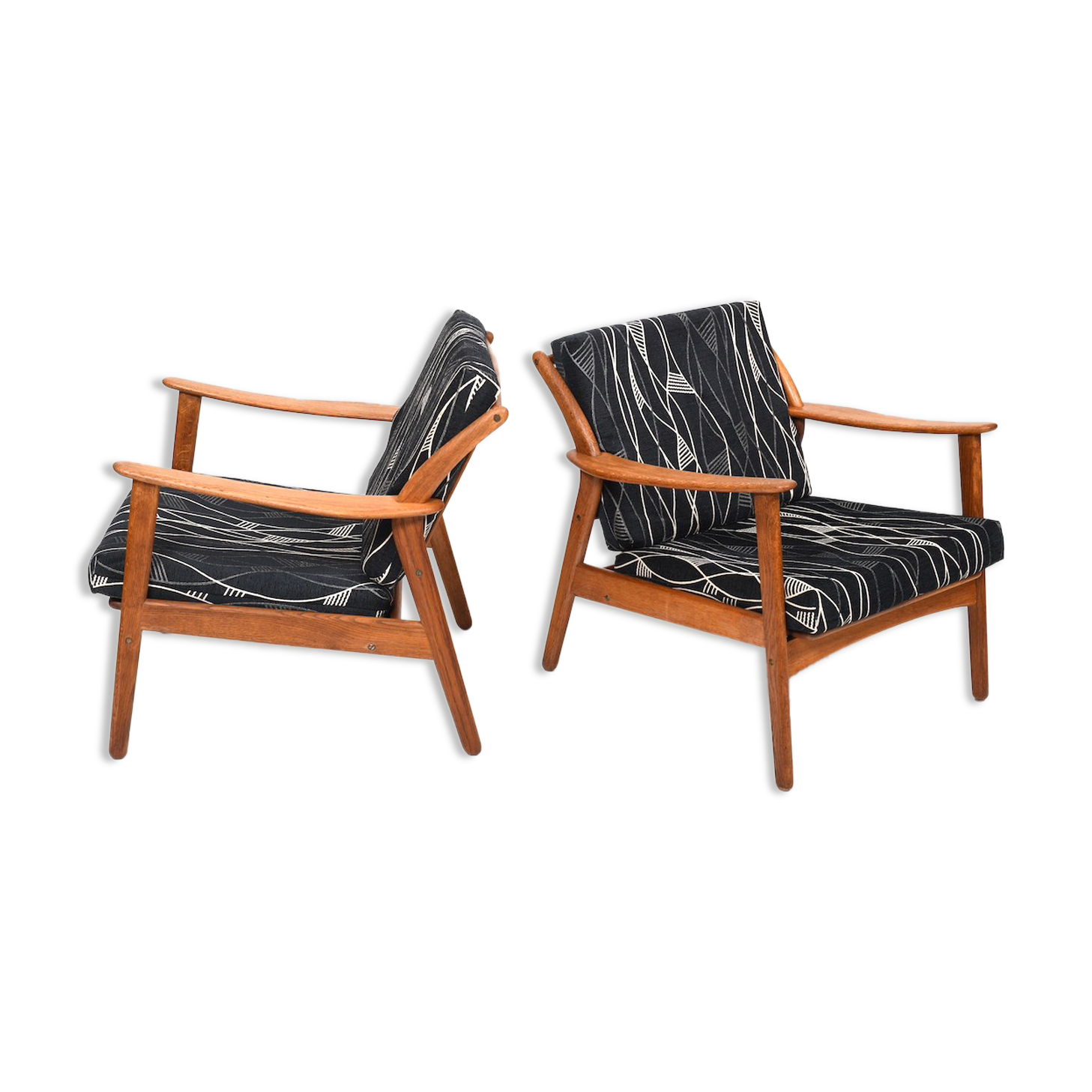 Pair of Danish Mid Century Easychairs by Nils Kofoed