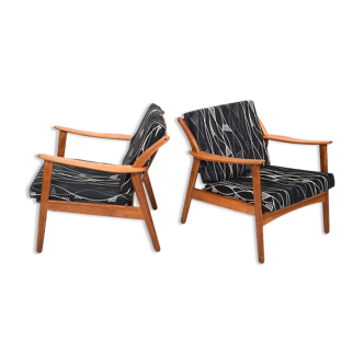 Pair of Danish Mid Century Easychairs by Nils Kofoed