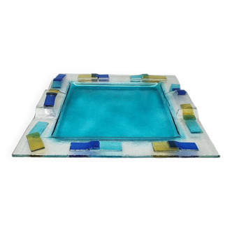 1970s Astonishing Tray By Albatros in Murano Glass. Made in Italy