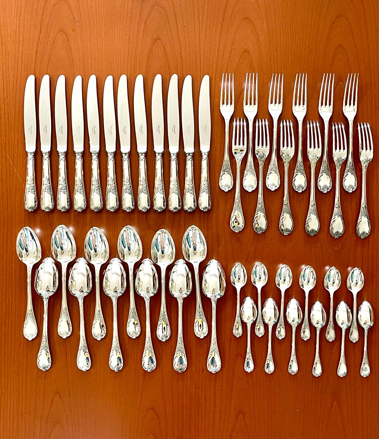 Christofle Marly, new condition, 48-piece cutlery set