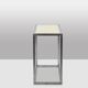 Maison Jansen. Console in brushed aluminium and verre églomisé top.