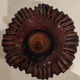 Ruby Frilly Tulip Vase in Blown Glass