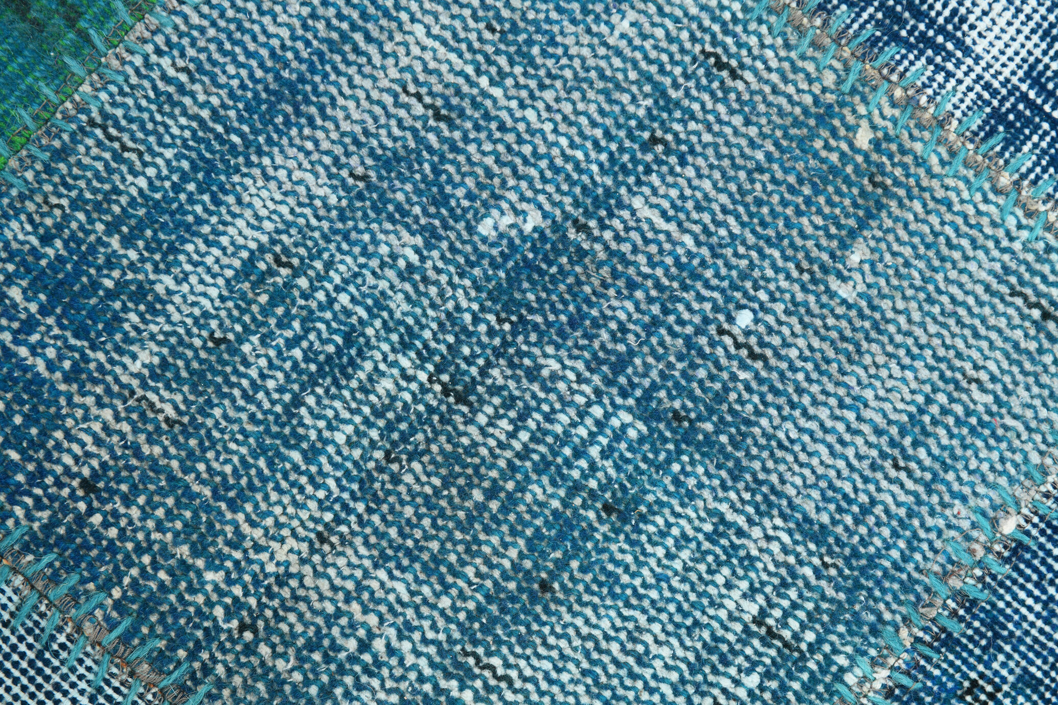 Oversized blue and green wool turkish carpets