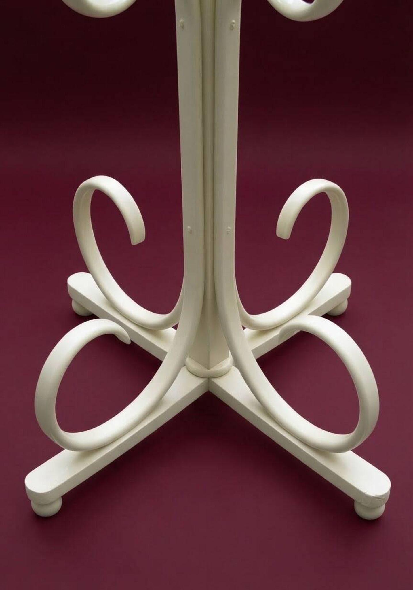 Vintage Cream Curved Wood Thonet Coat Rack