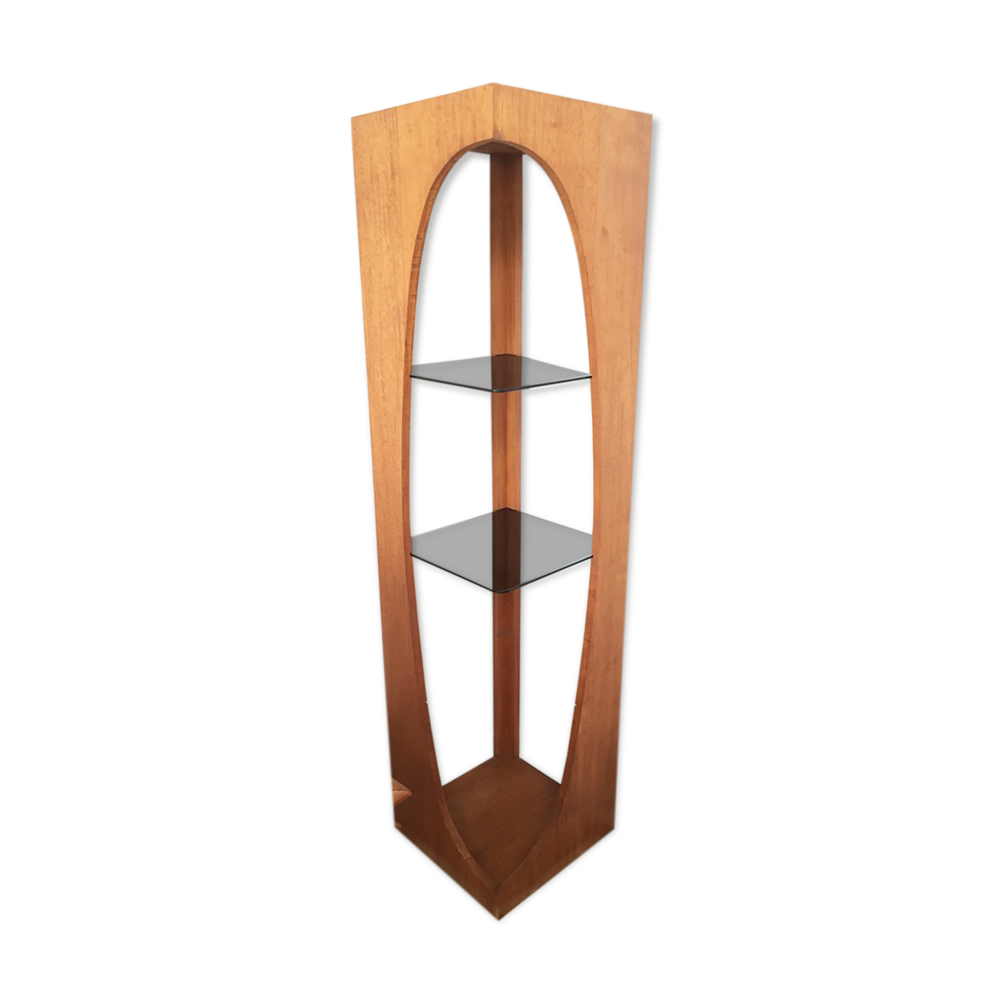 Vintage smoked glass self, 1970