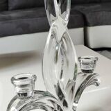 Candlestick with 2 lights. Art Vannes France. 1960s. Flame/Fleur de Lys patterns