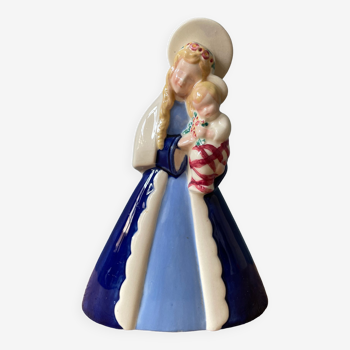 Vierge à l’enfant en porcelaine de Desvres, Gabriel Fourmaintraux
