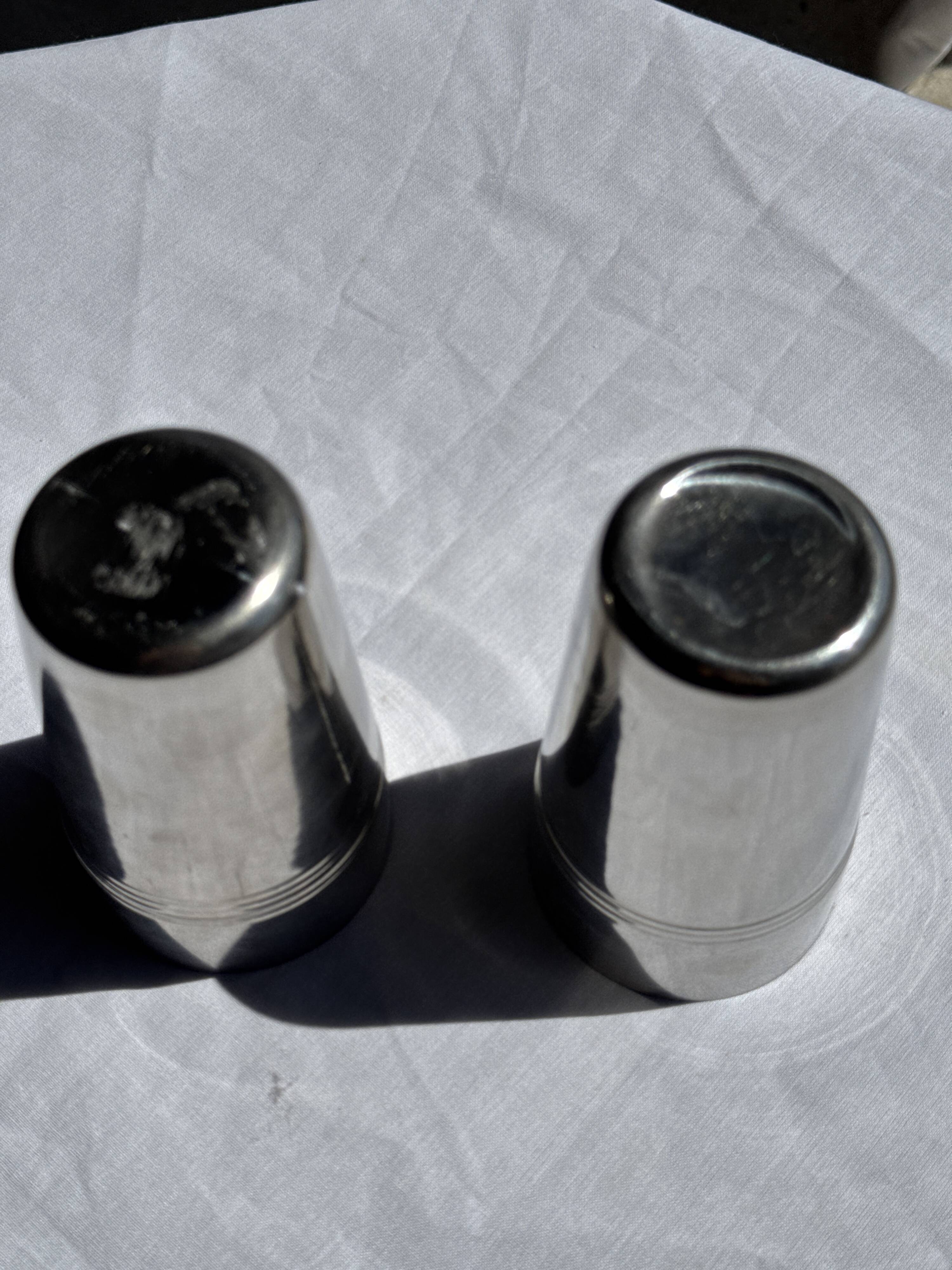 Set of 2 vintage stainless steel cups H12 D7