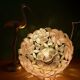 Suspension antique lampshade in pink mother-of-pearl