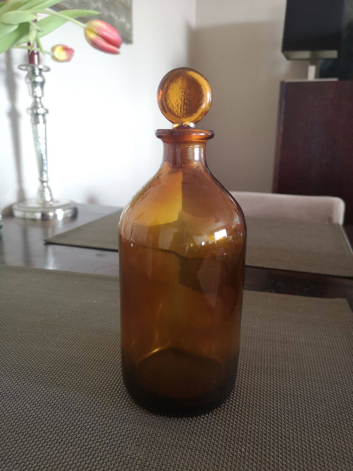 Amber glass apothecary bottle - 1st half of the 20th century