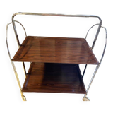 Ancienne & Vintage Table d'Appoint Desserte Pliante Roulante Chariot Bar Design