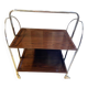 Antique & Vintage Side Table Folding Rolling Serving Cart Bar Design